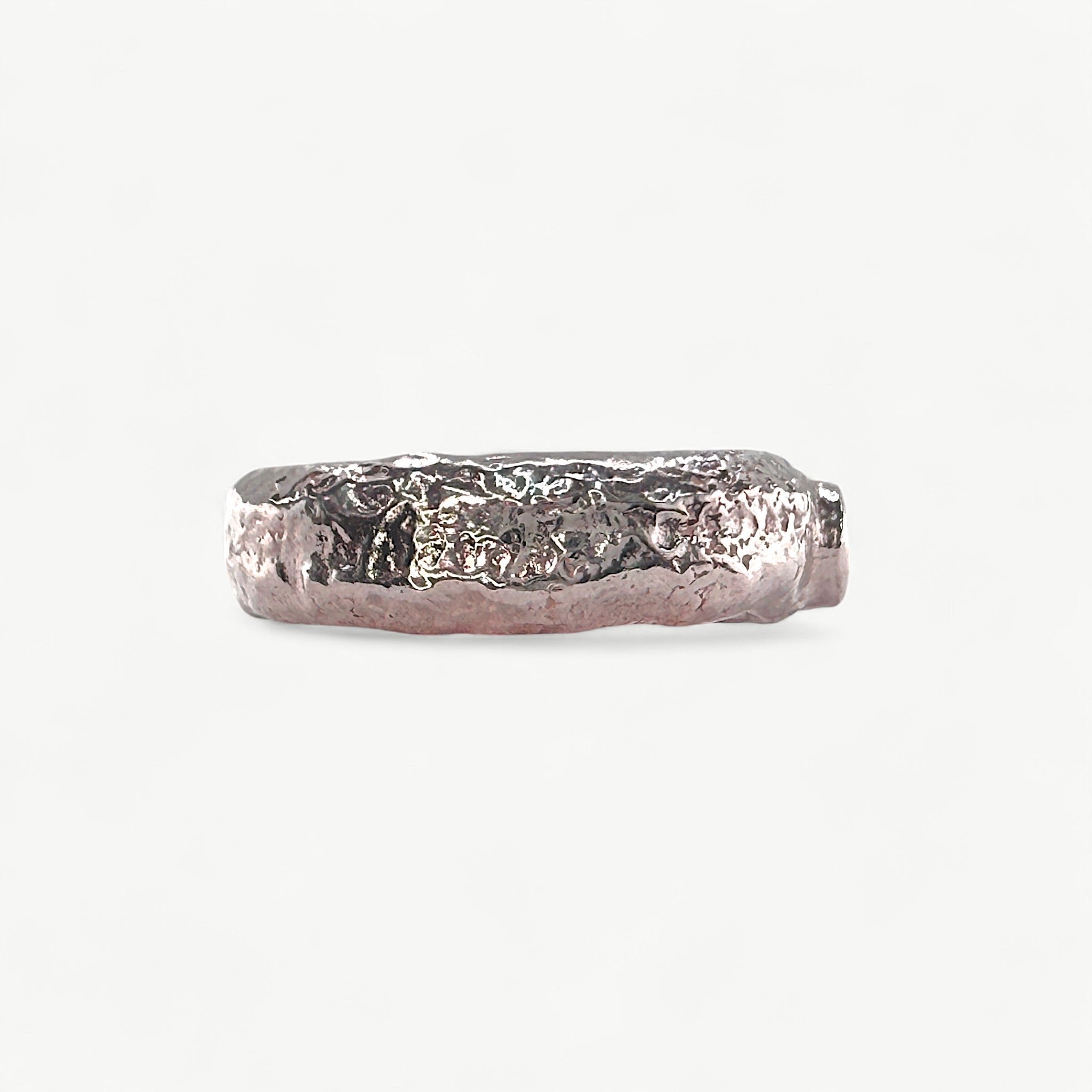 Textured Silver Band set with white CZ - paul magen
