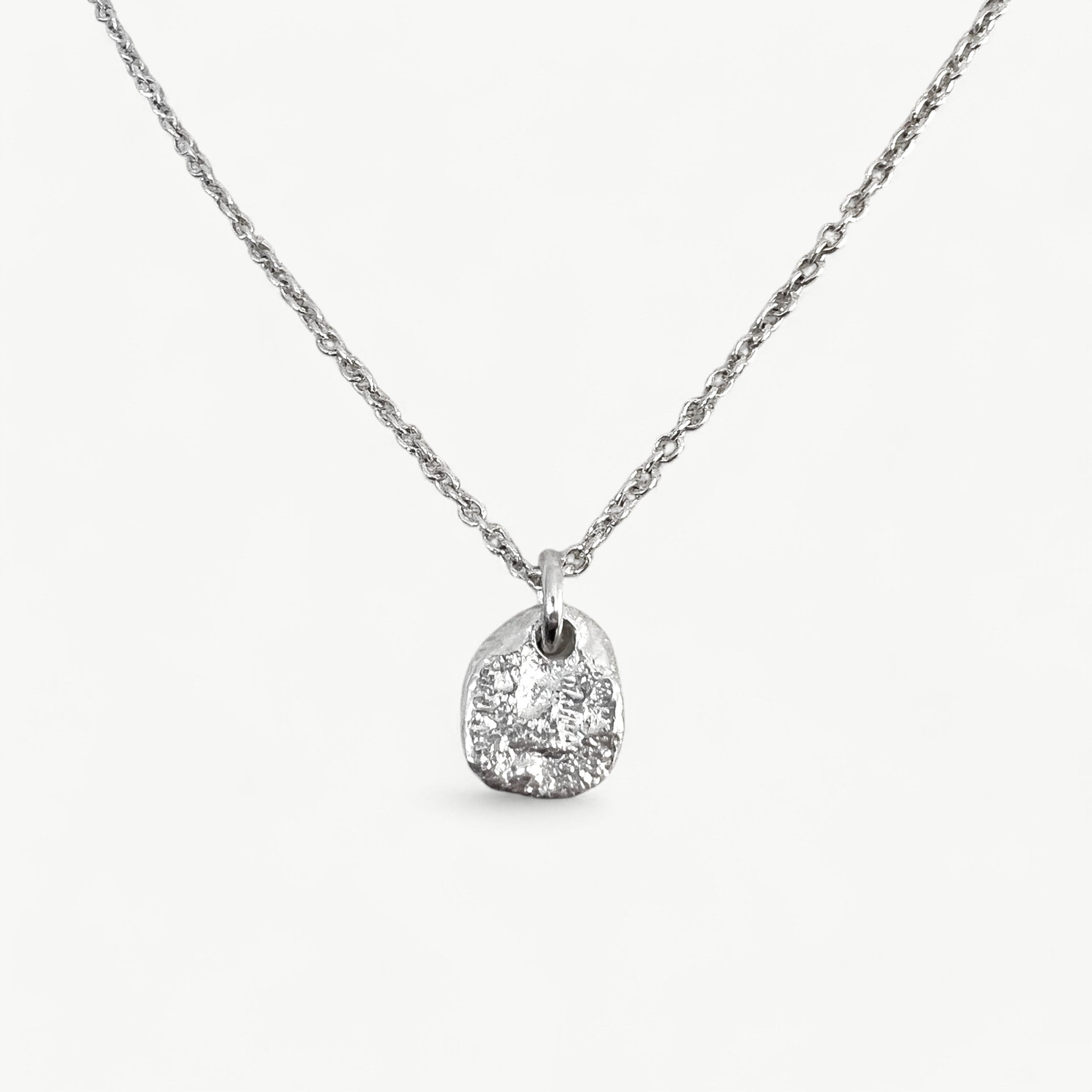 Sterling Silver Garnet Pendant Drop Necklace (L) - paul magen