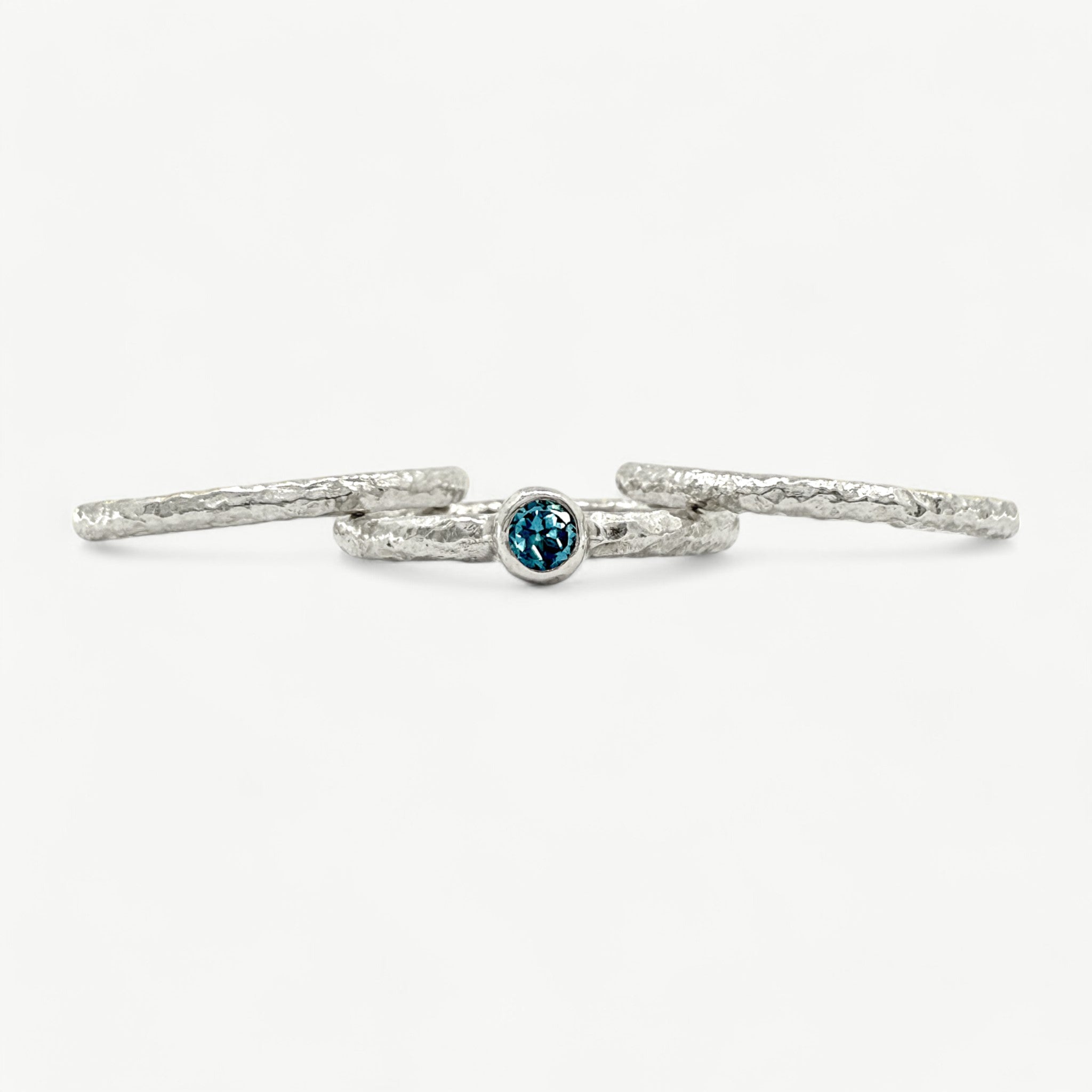 Sterling SilverBlue Topaz Stacking Rings - paul magen