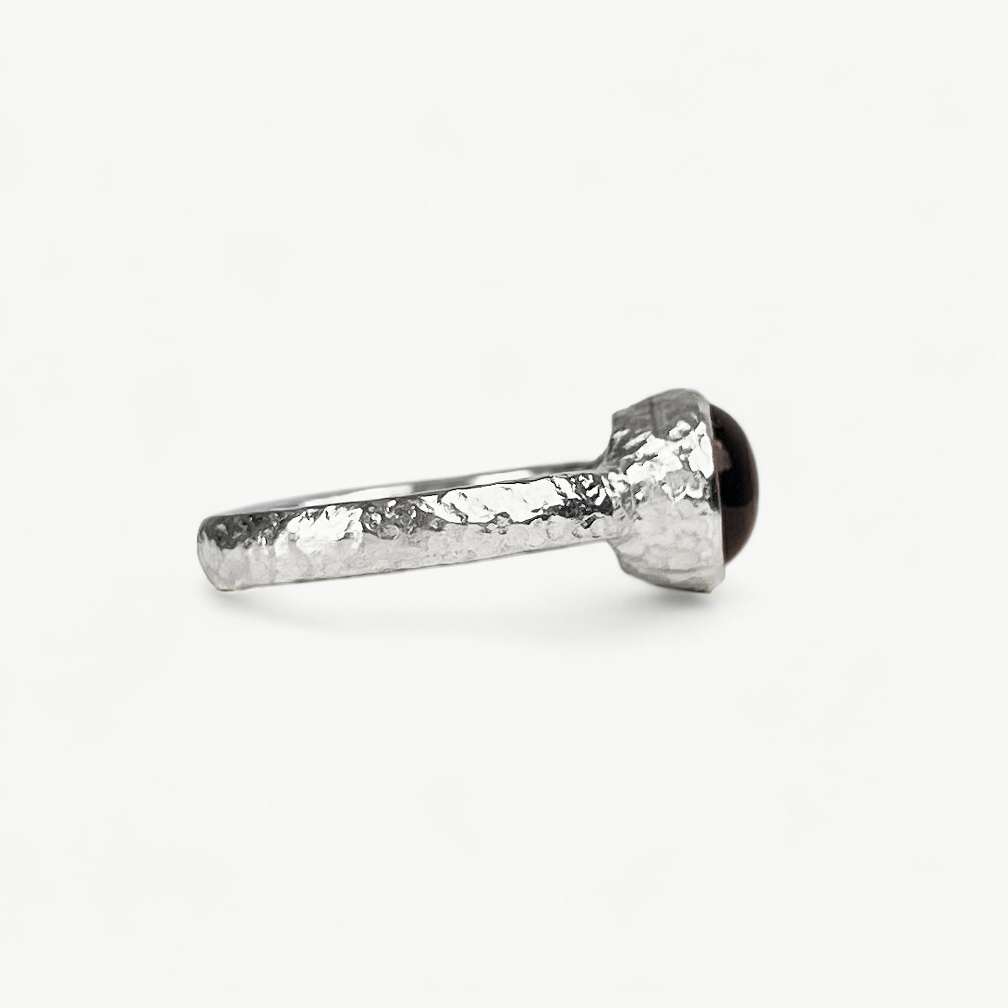 Silver Band with Cabochon Garnet