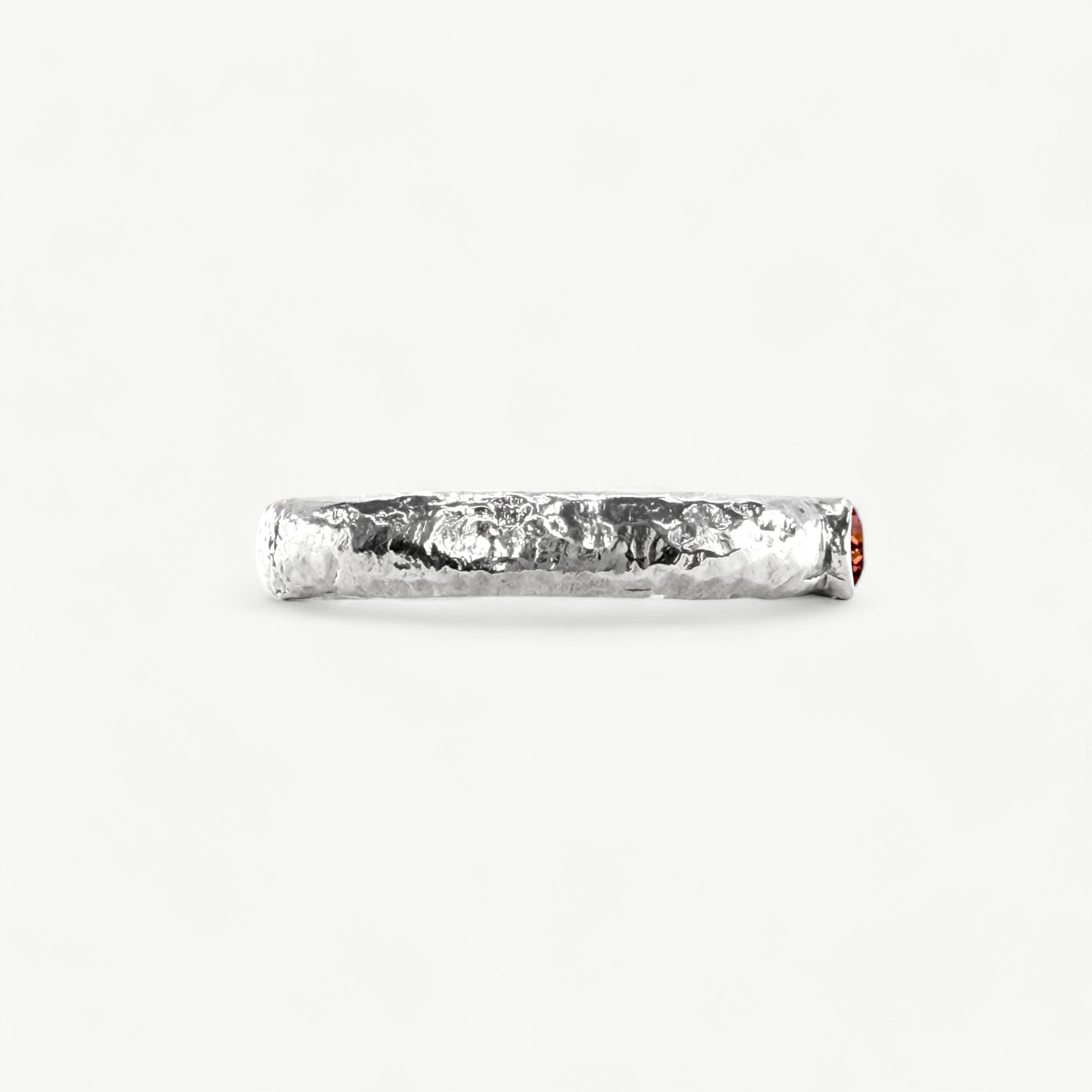 Silver Band Set with Garnet - paul magen