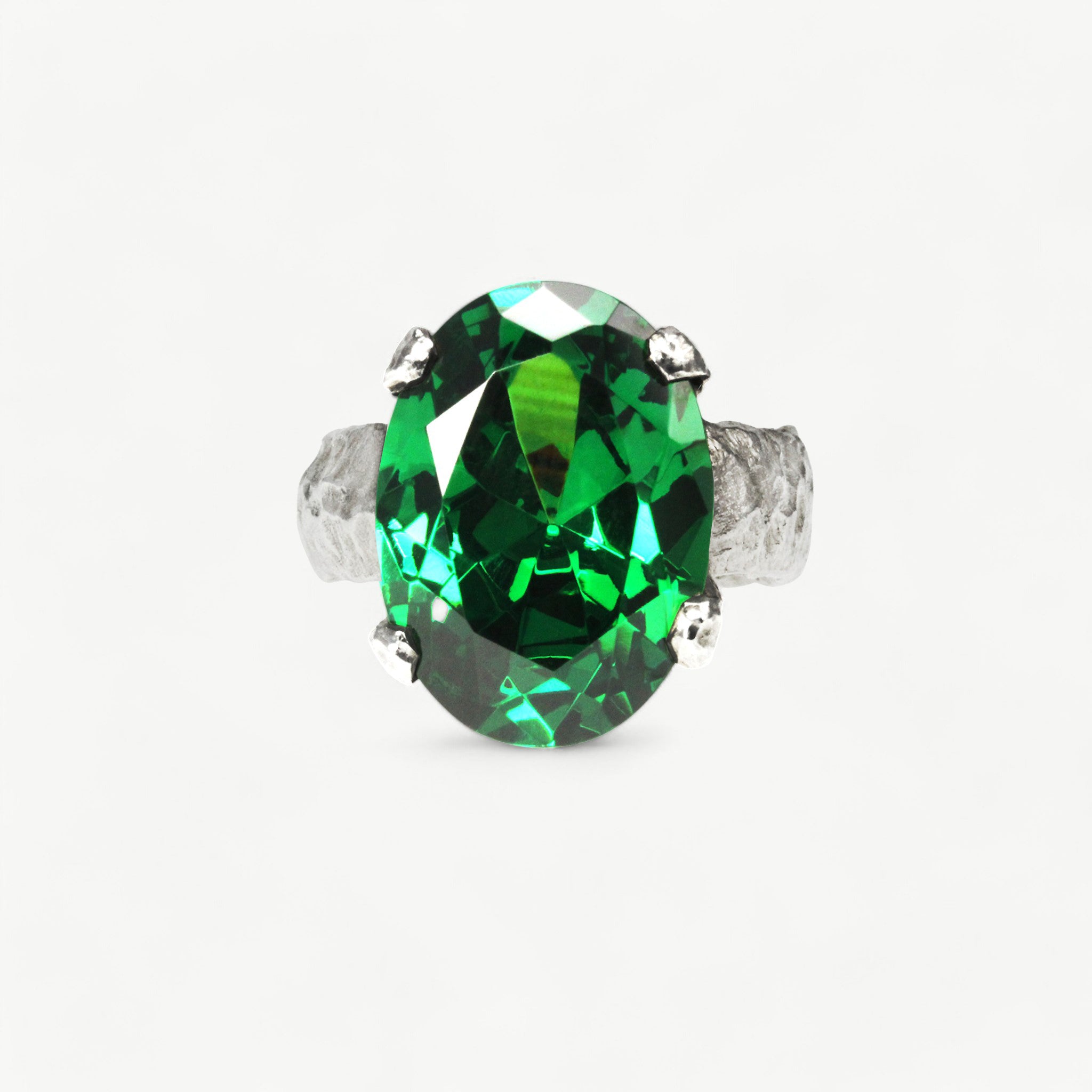 Grande Green CZ Ring