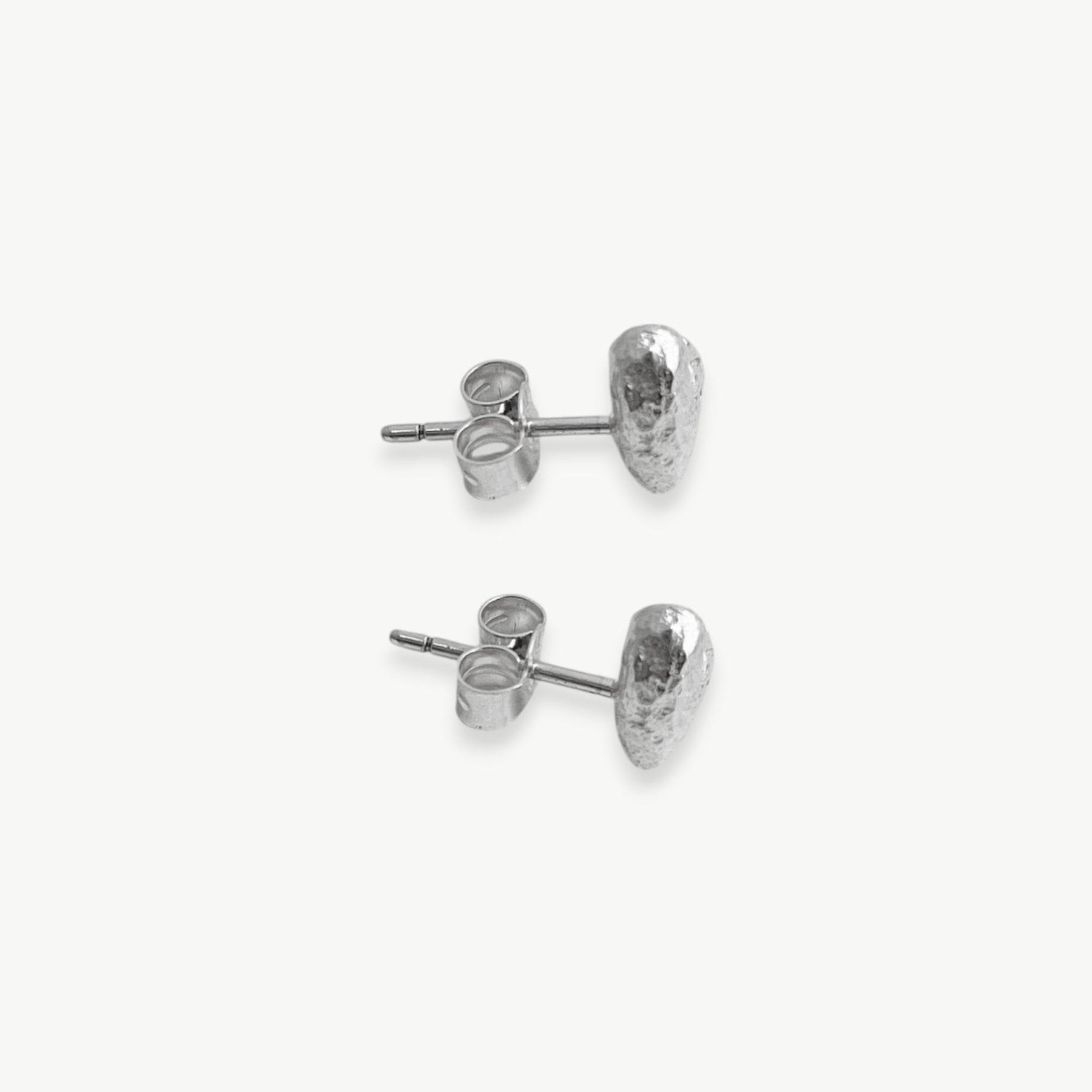 Silver Heart Stud Earrings