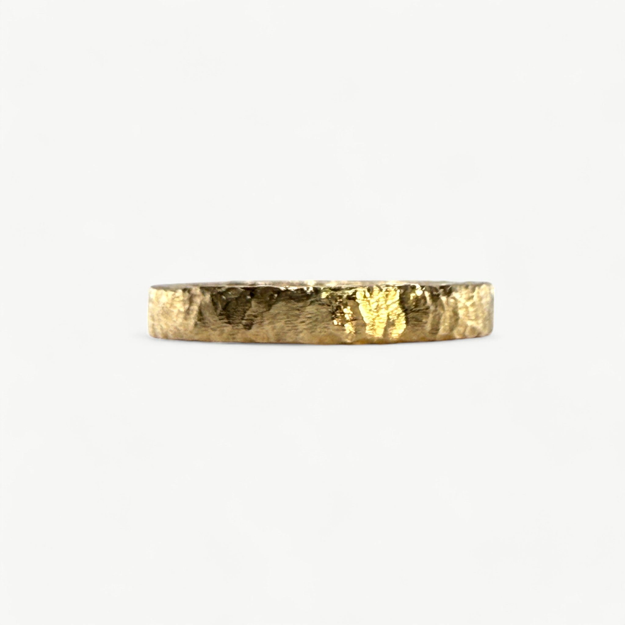 9ct Yellow Gold Textured Flat Band Ring