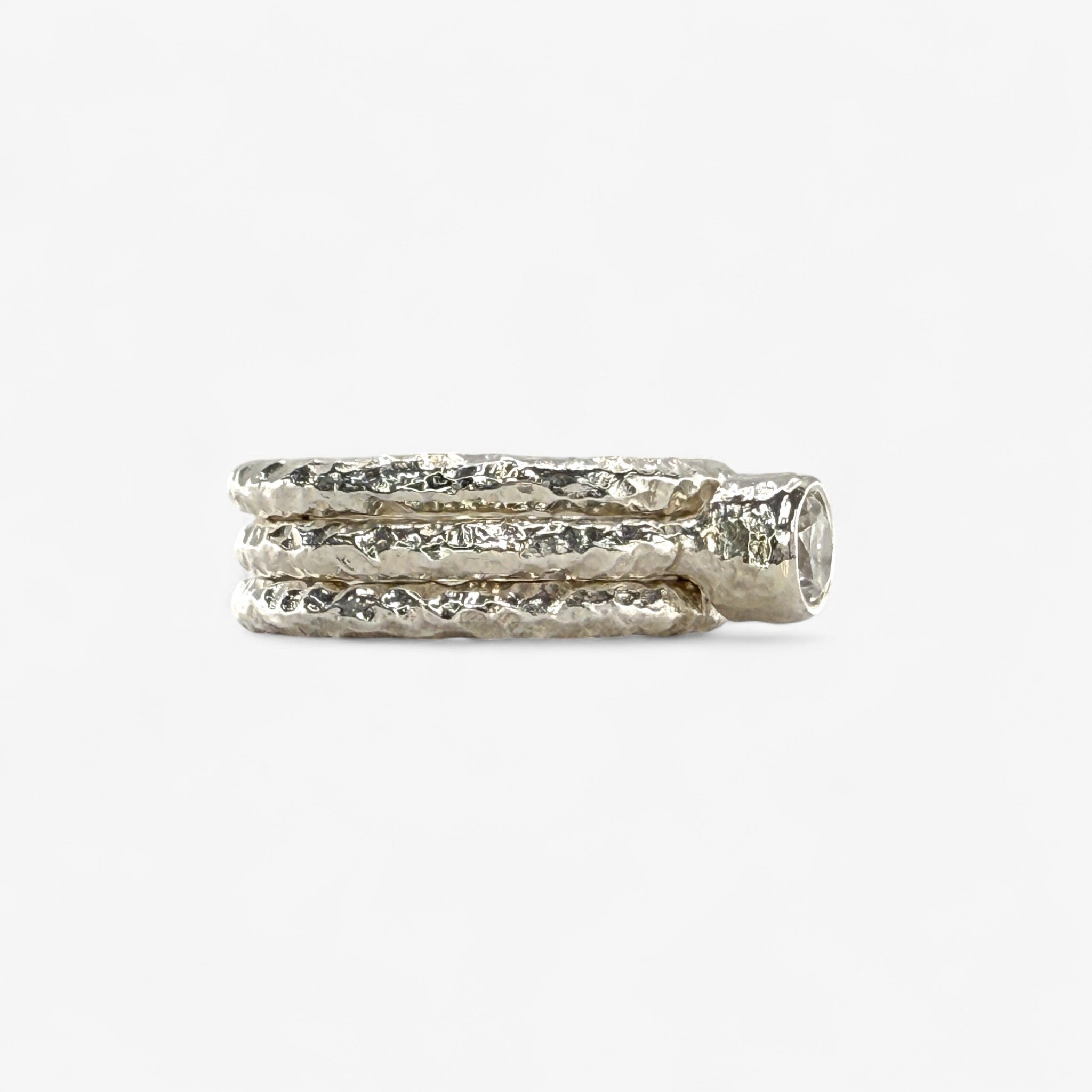 White CZ Stacking Rings - paul magen