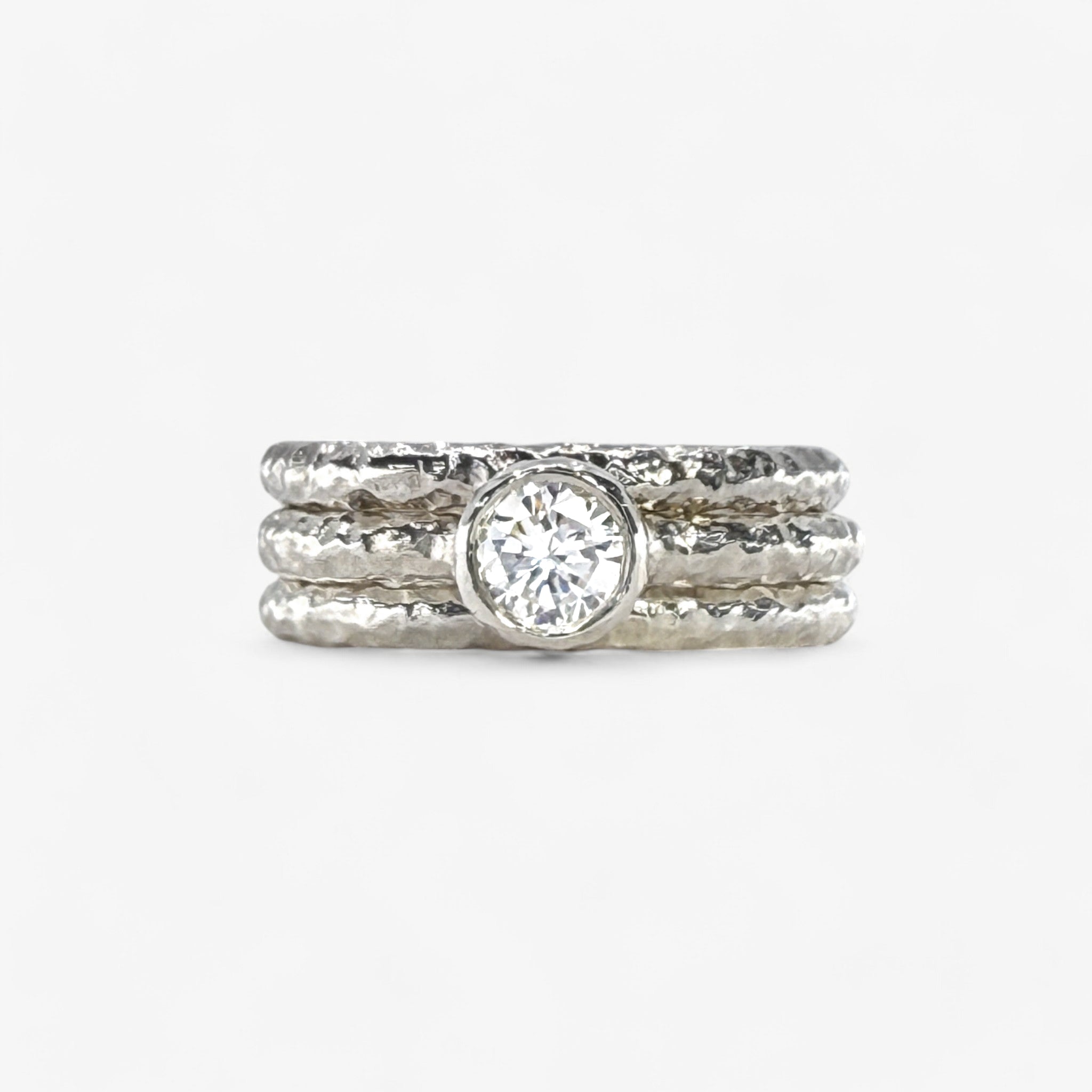 White CZ Stacking Rings - paul magen