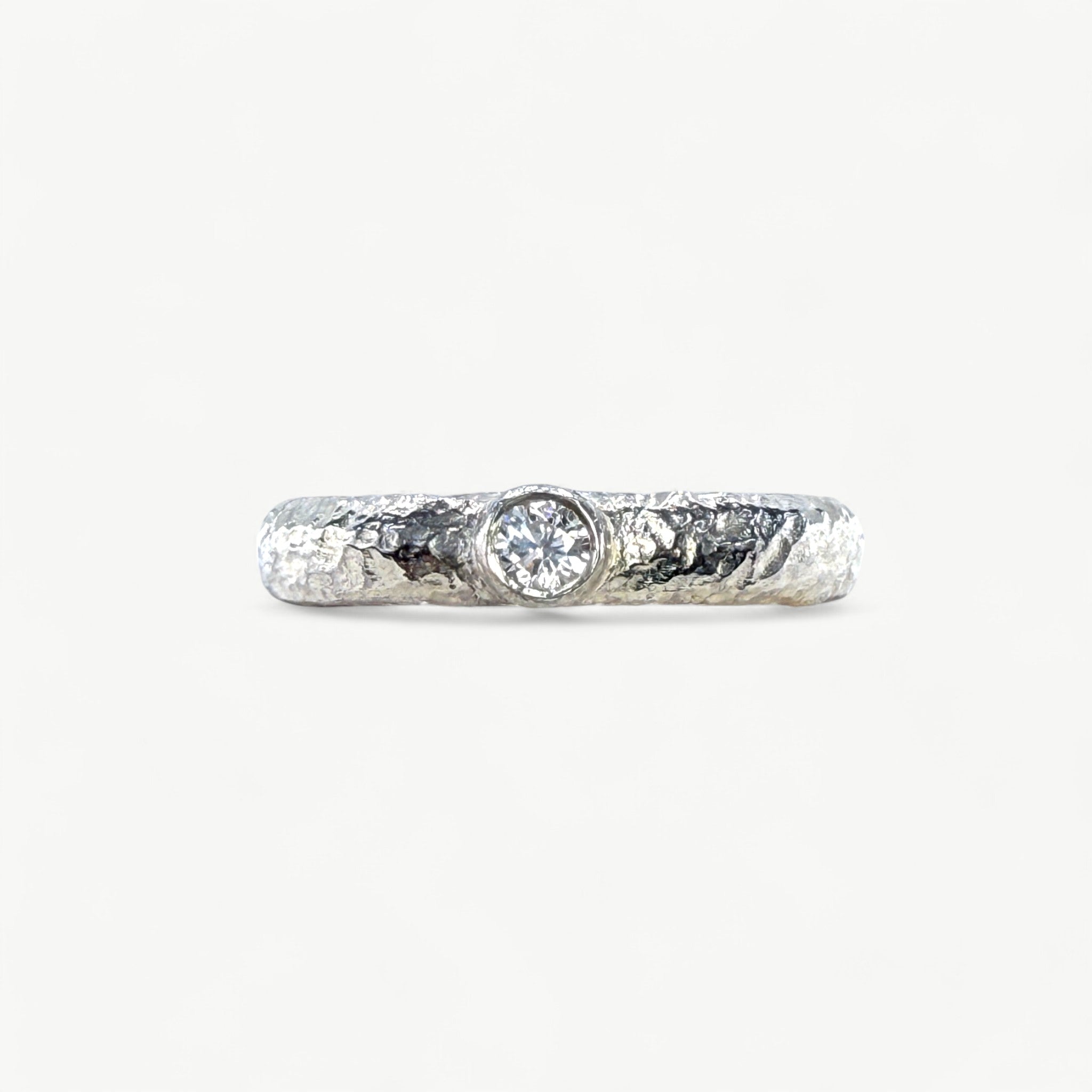 Silver Band Set With White CZ