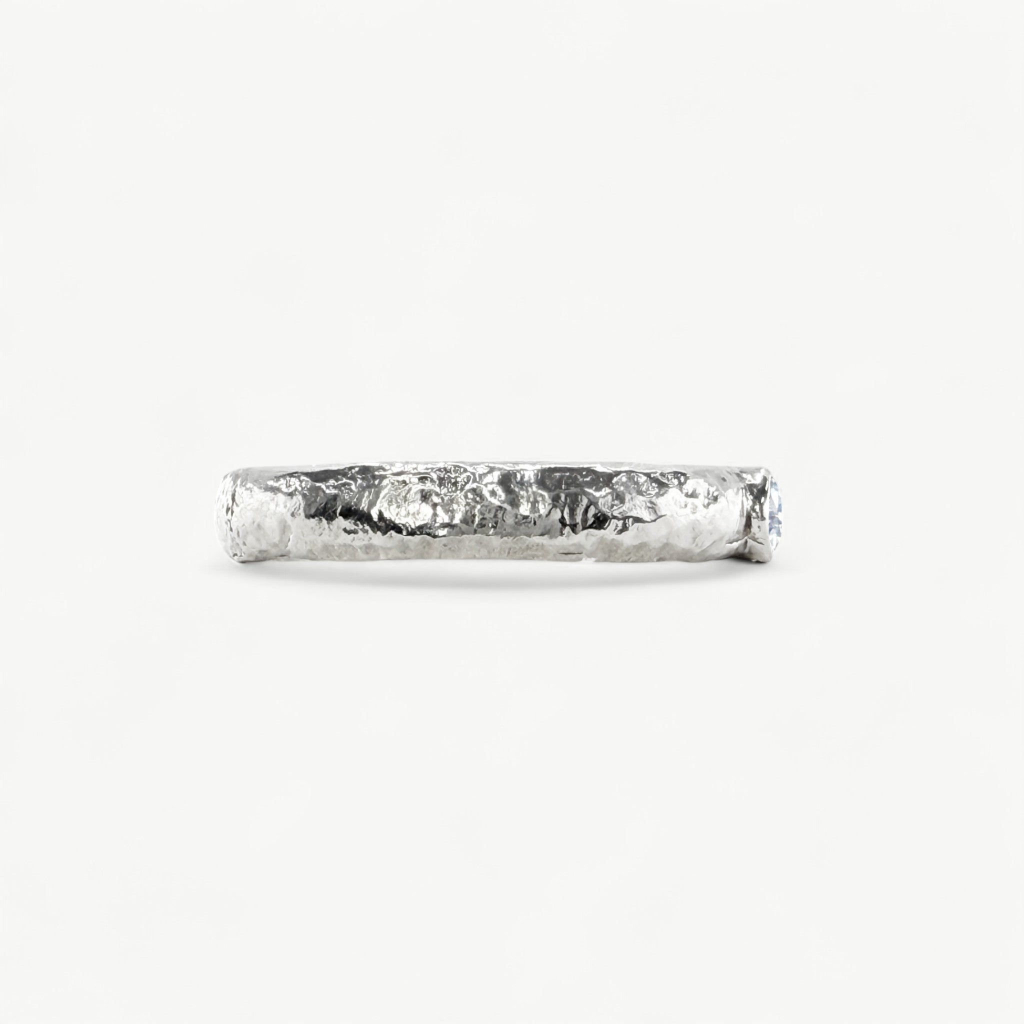 Silver Band Set With White CZ