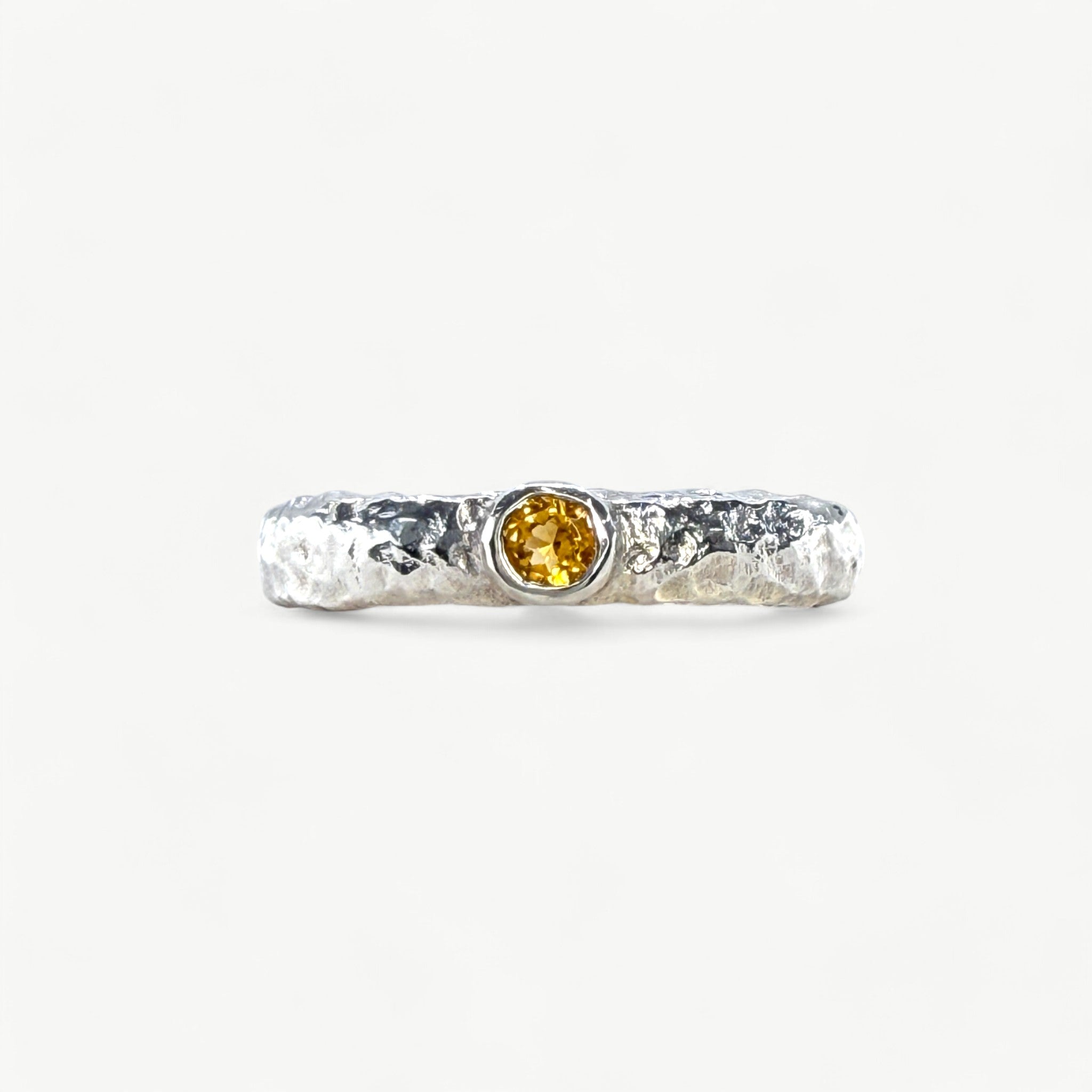 Silver Band Set with Citrine - paul magen