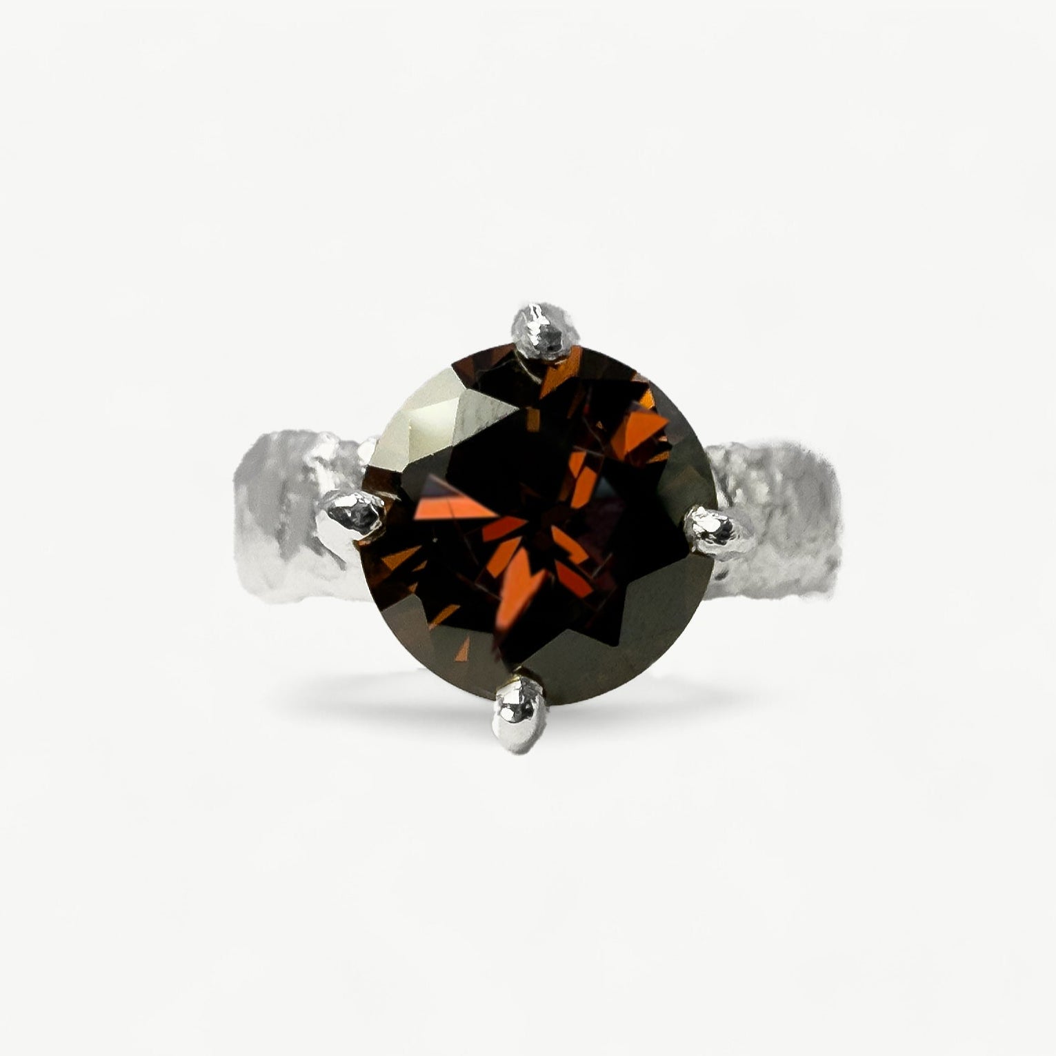 Mocha CZ Silver Ring - paul magen