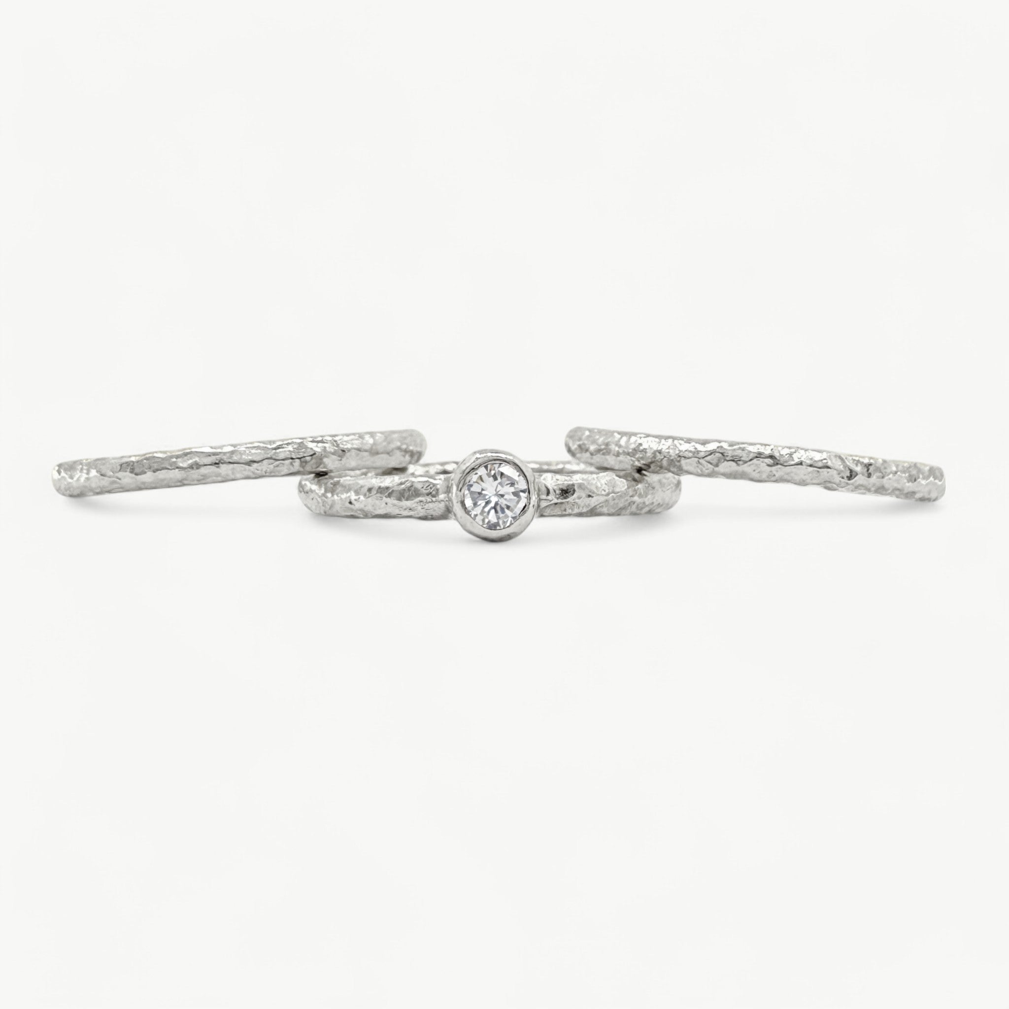 White CZ Stacking Rings - paul magen