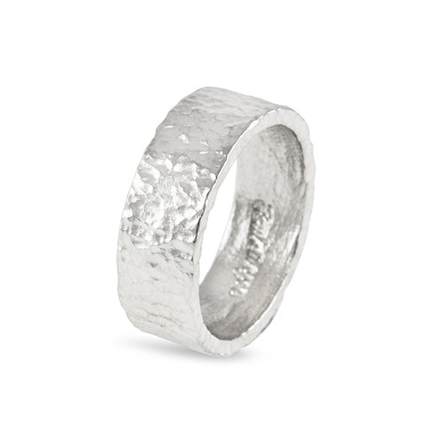 Rings handmade in silver with finished with a rustic texture - paul magen
