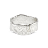 Contemporary ring handmade in silver with a melted edge. - paul magen