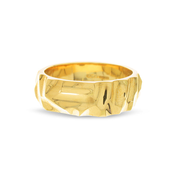 18ct ring yellow gold handmade mans wedding ring .