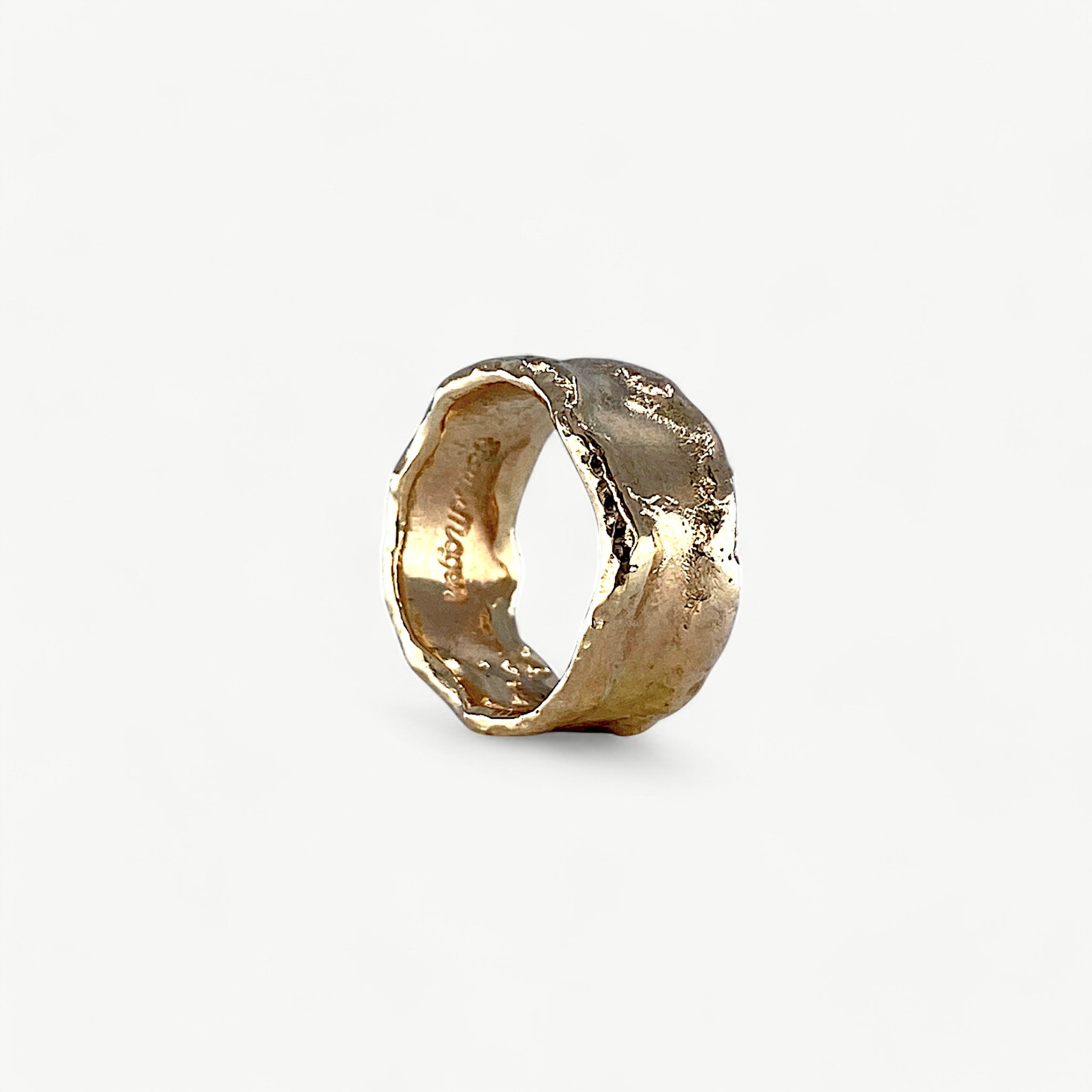 Wide Molten Gold Ring