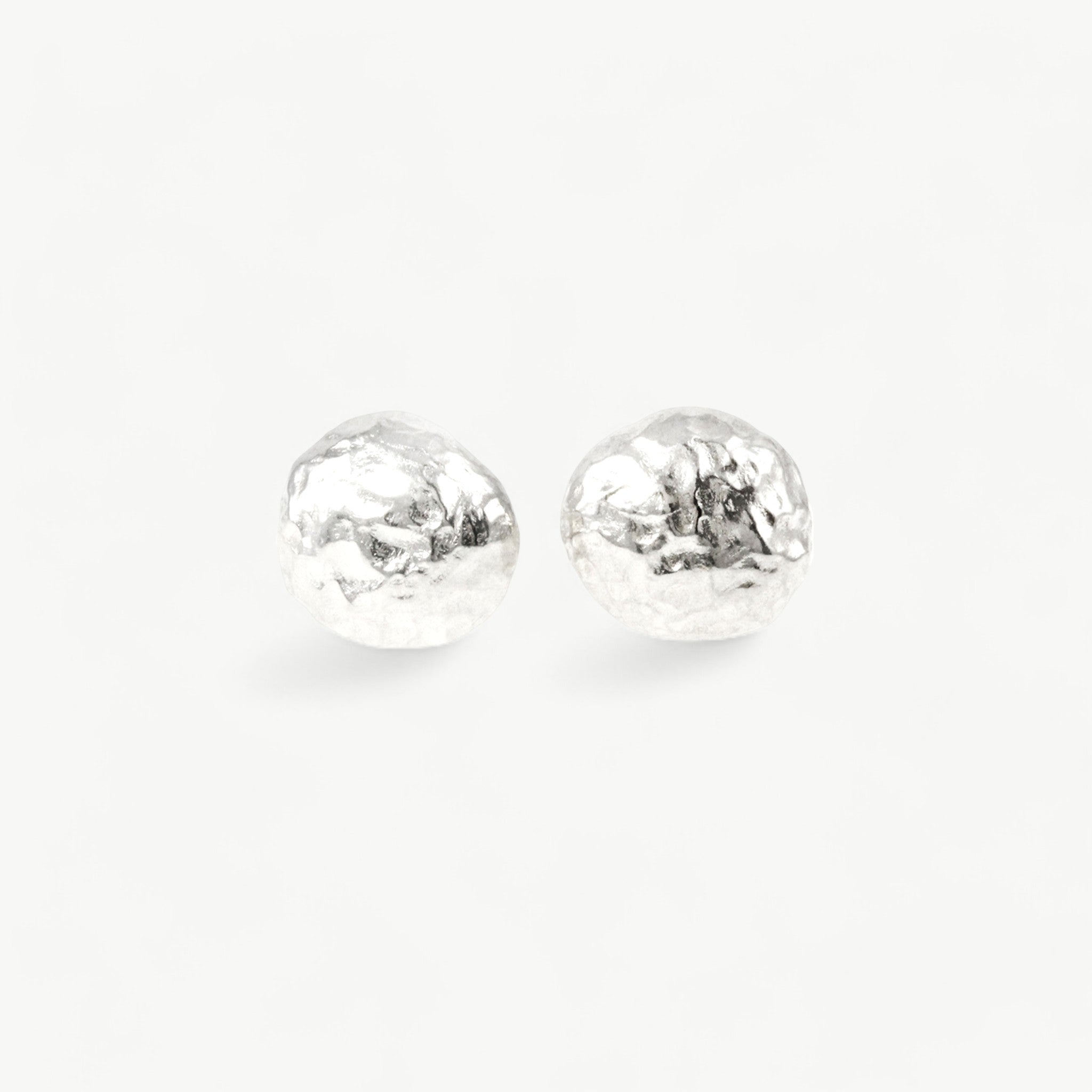 Round Silver Stud Earrings