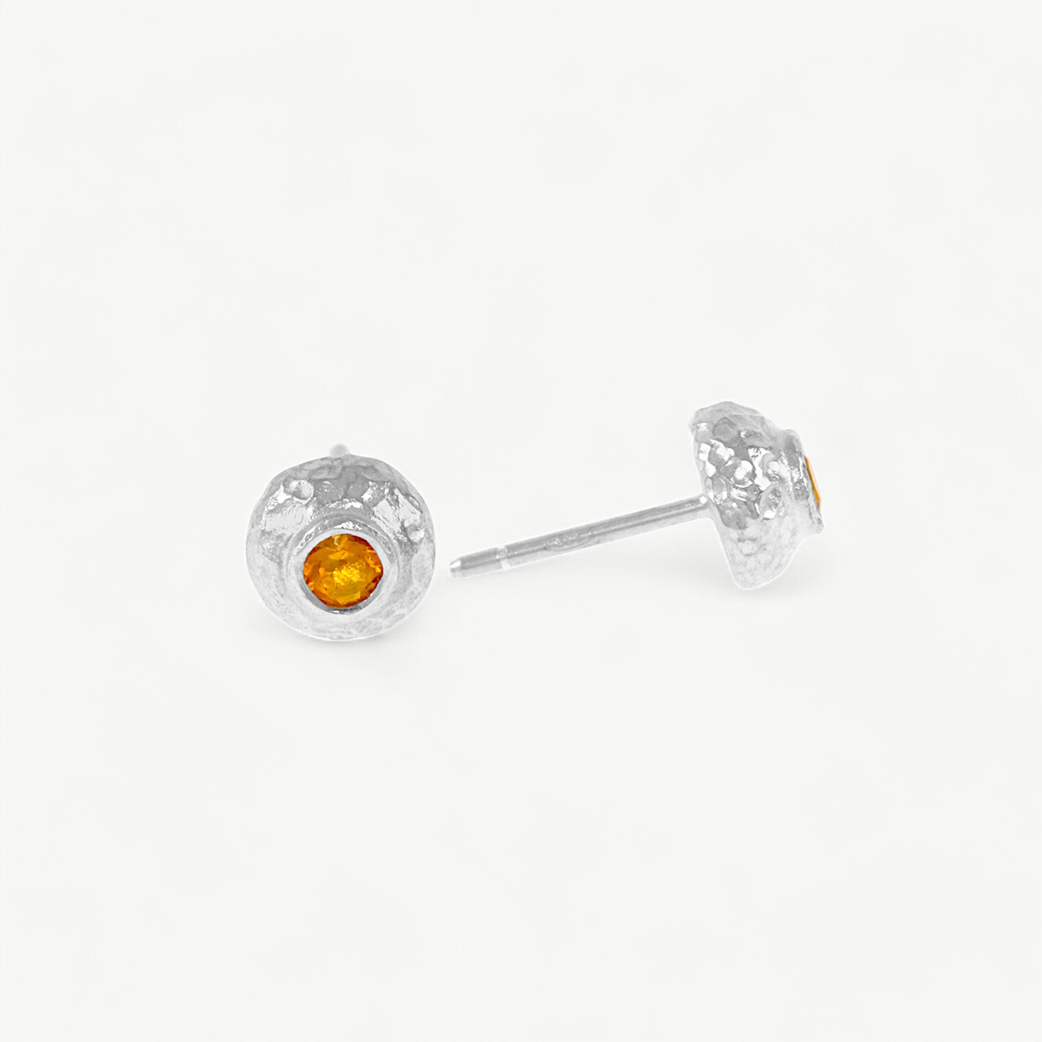 Citrine Silver Stud Earrings