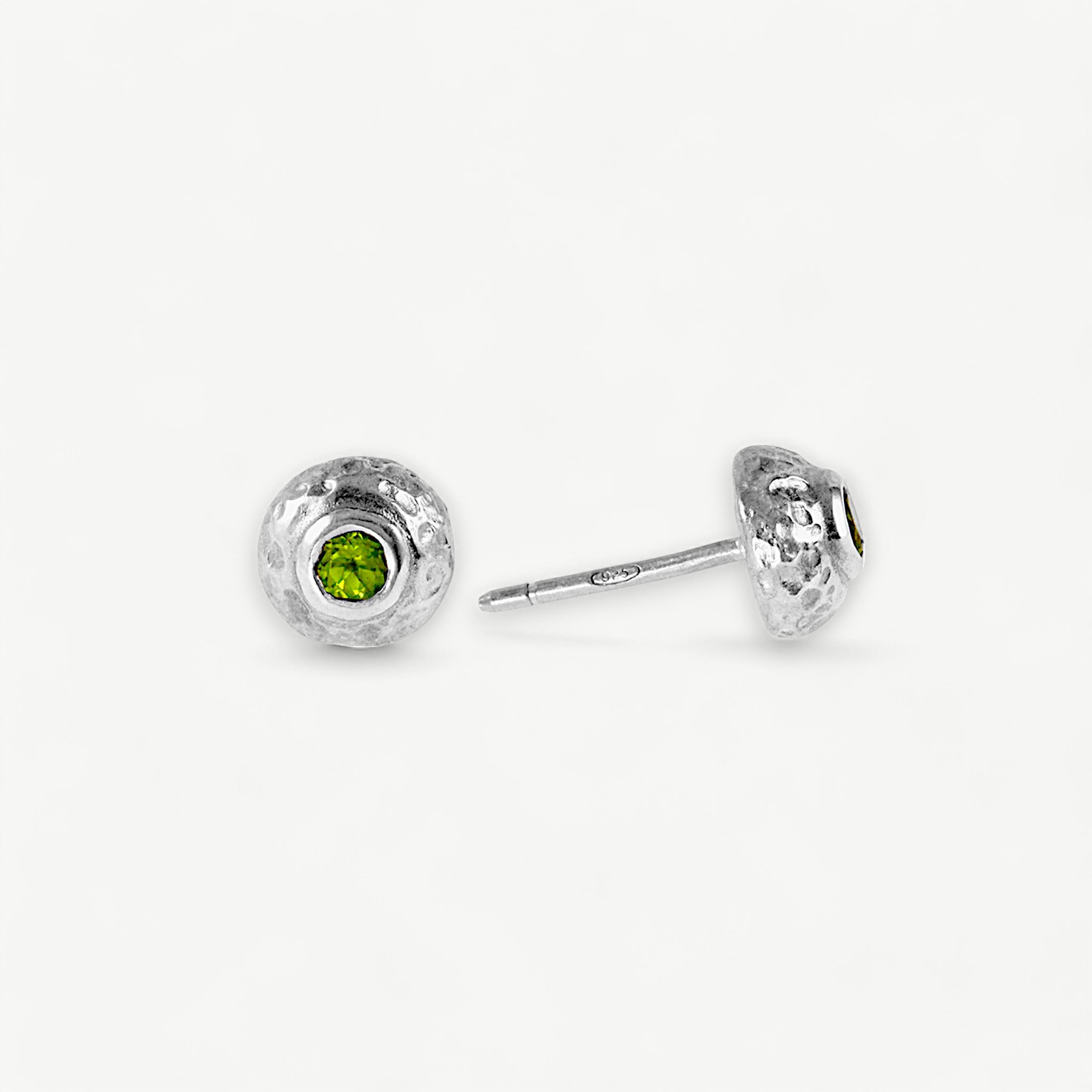 Peridot Silver Stud Earrings