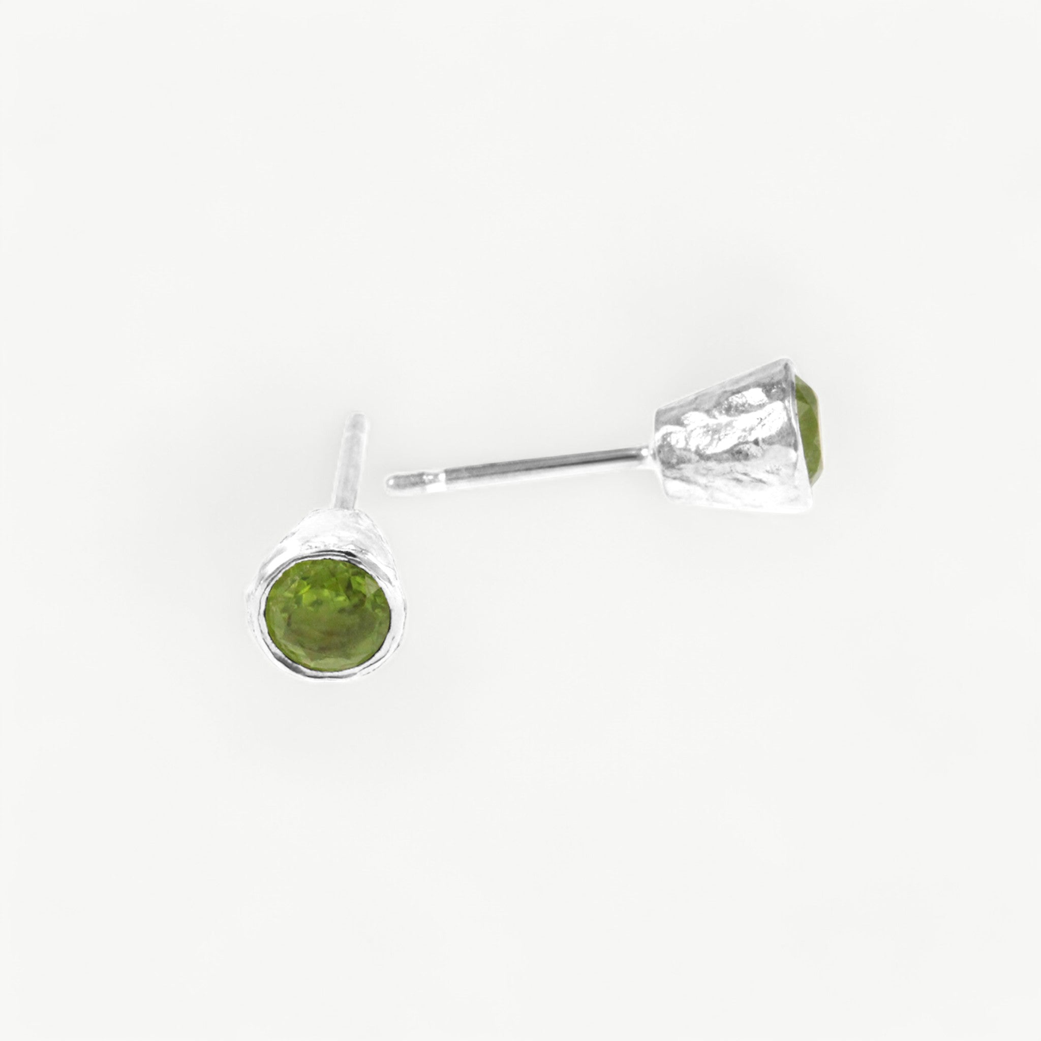 Peridot Silver Stud Earrings