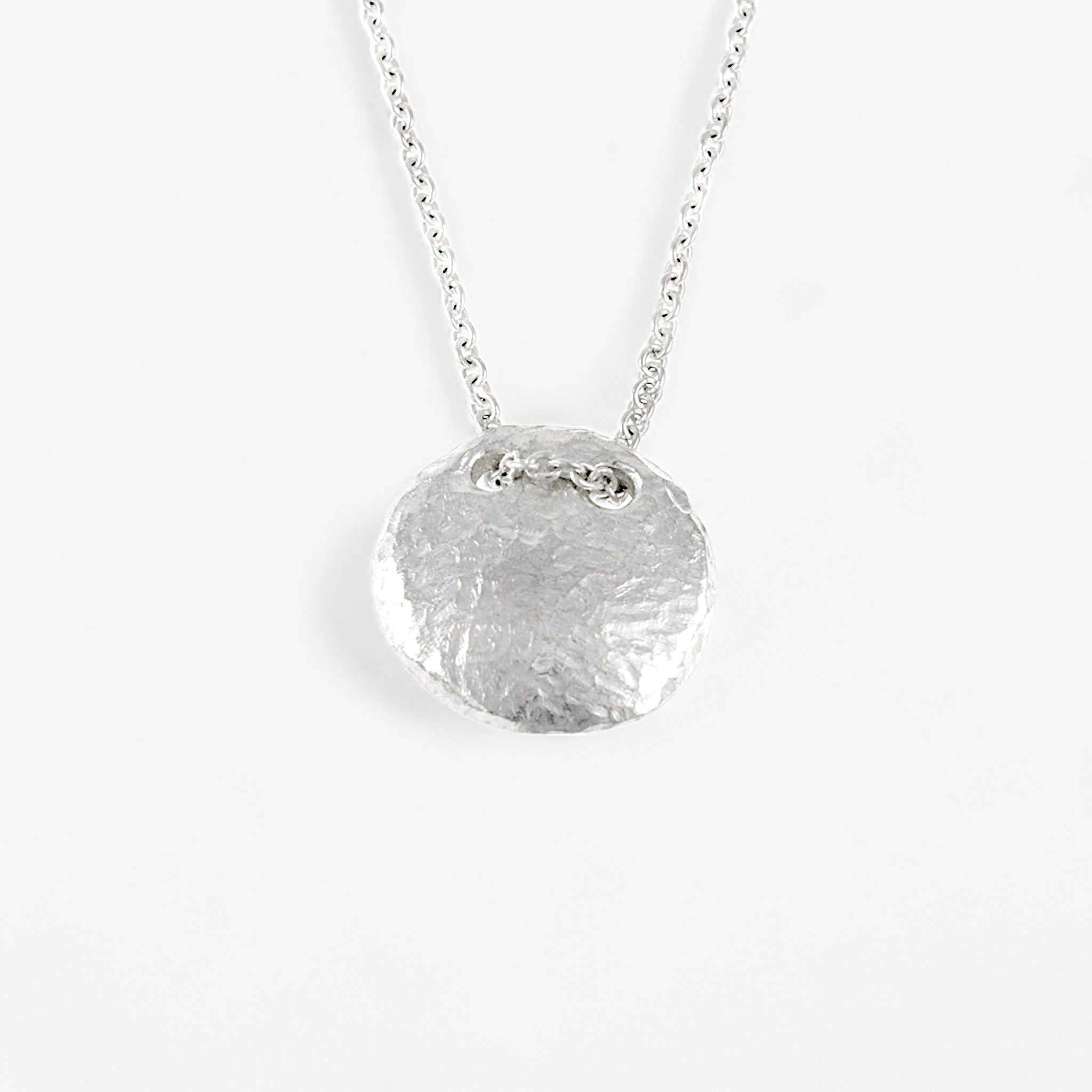 Textured Disc Pendant Necklace