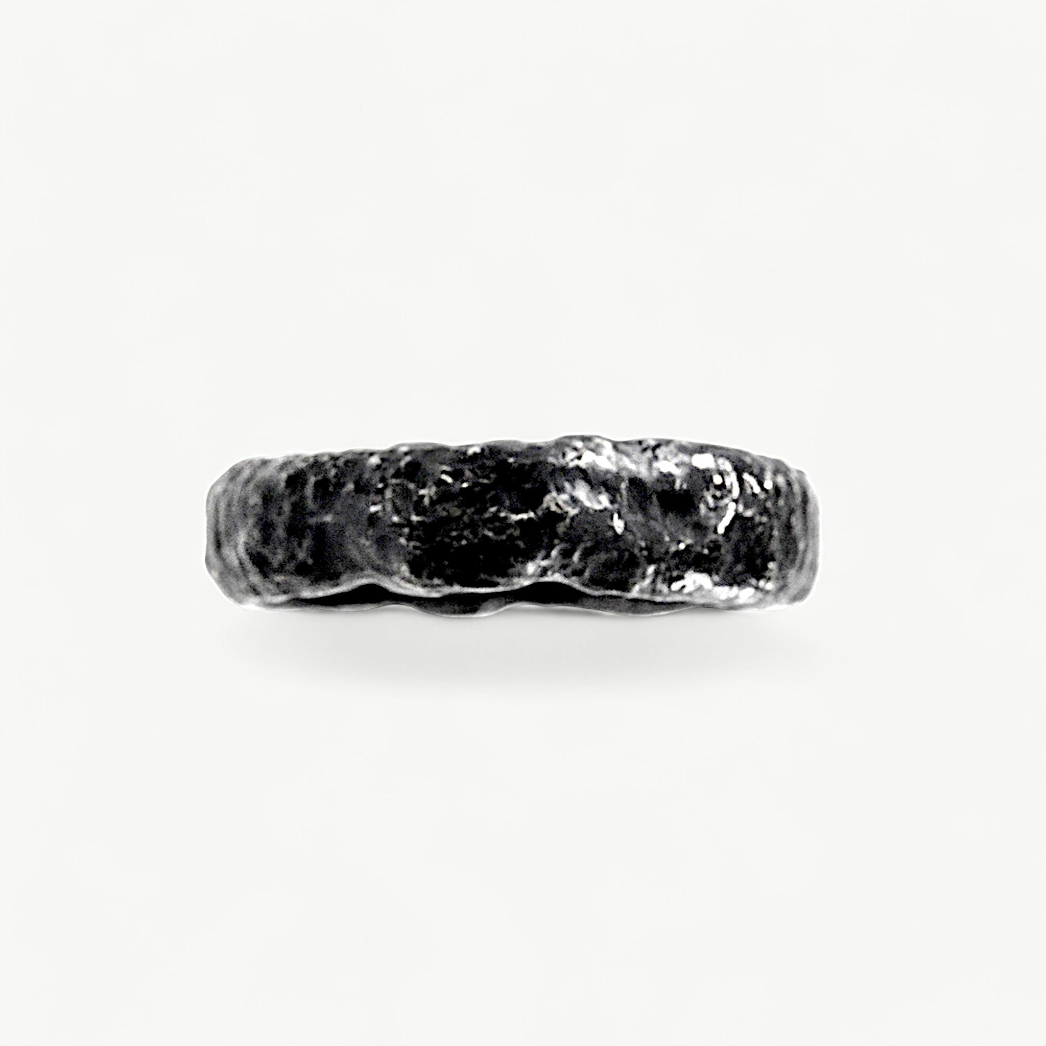 Oxidised Textured Silver Band