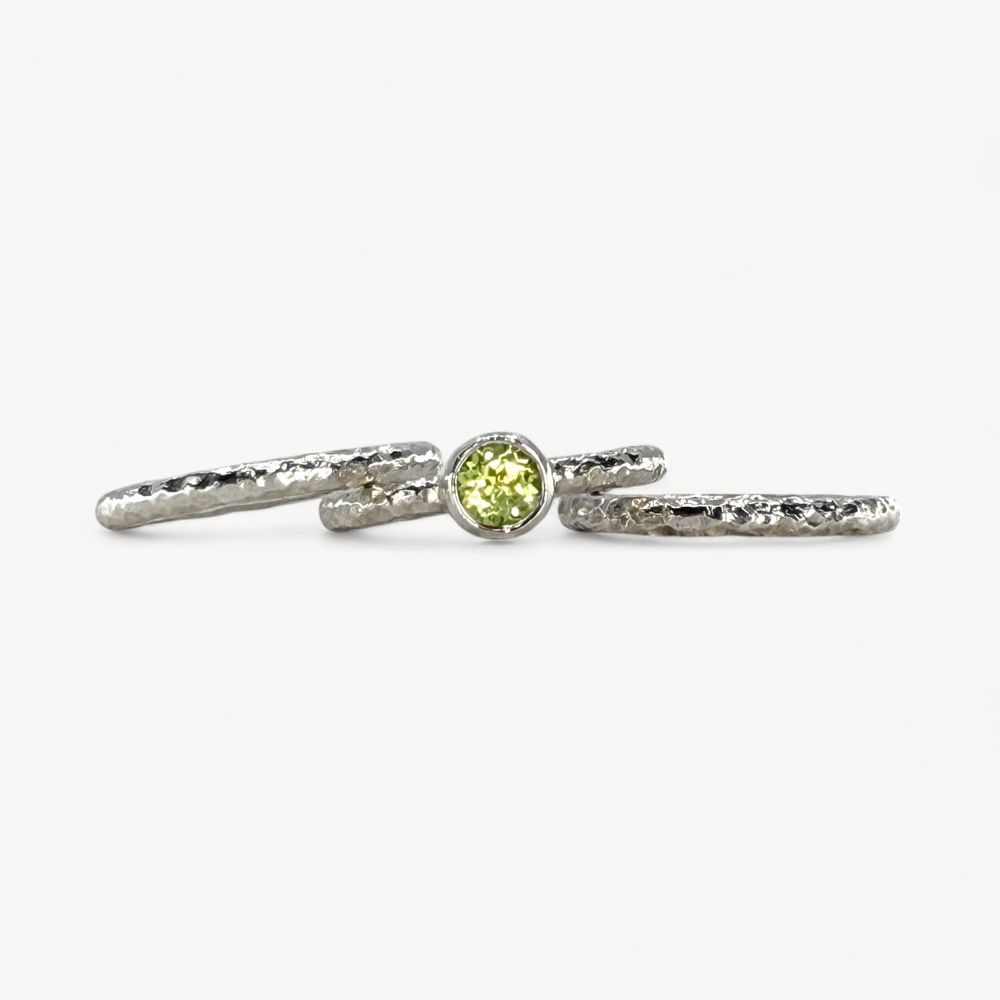 Green Peridot Stacking Rings