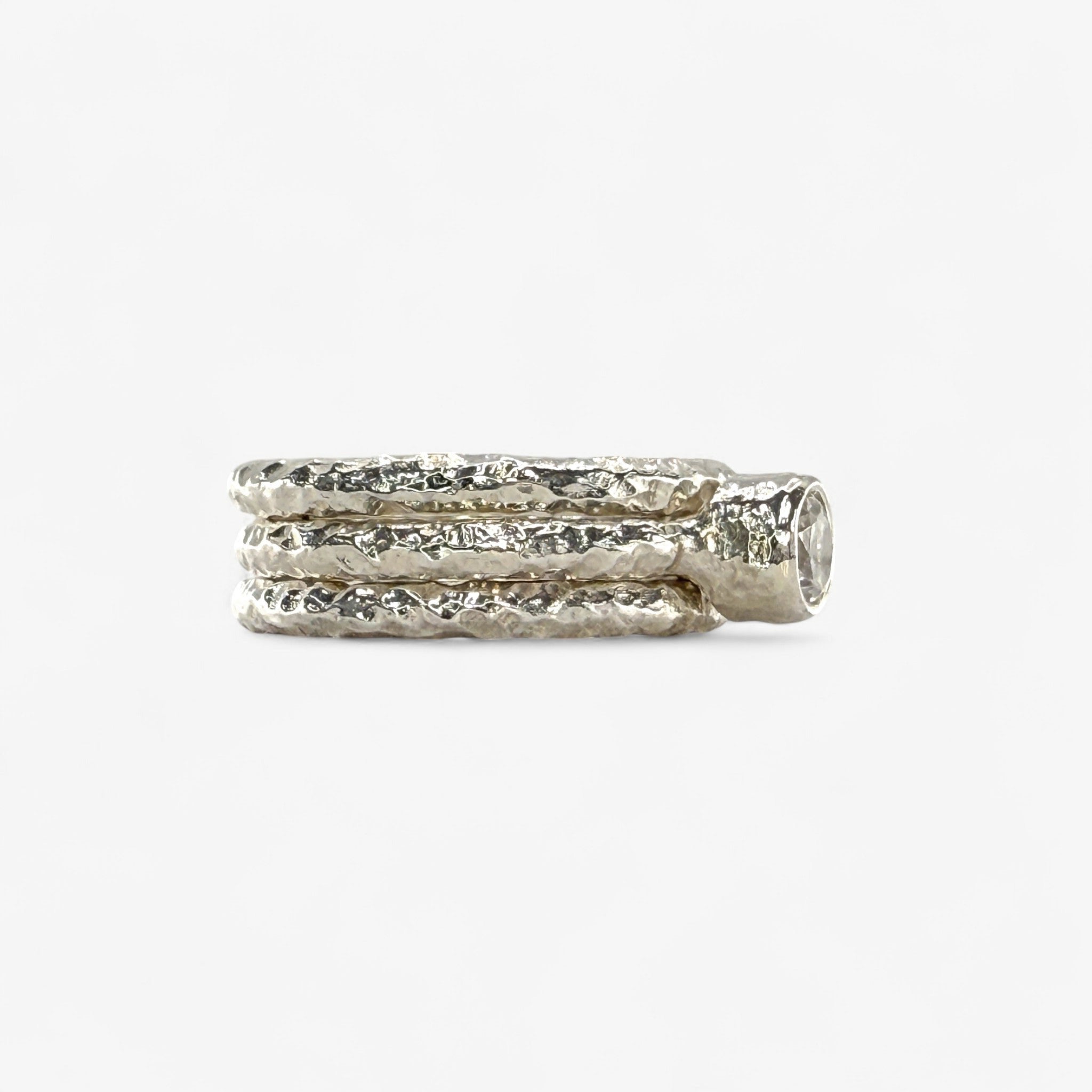 White CZ Stacking Rings