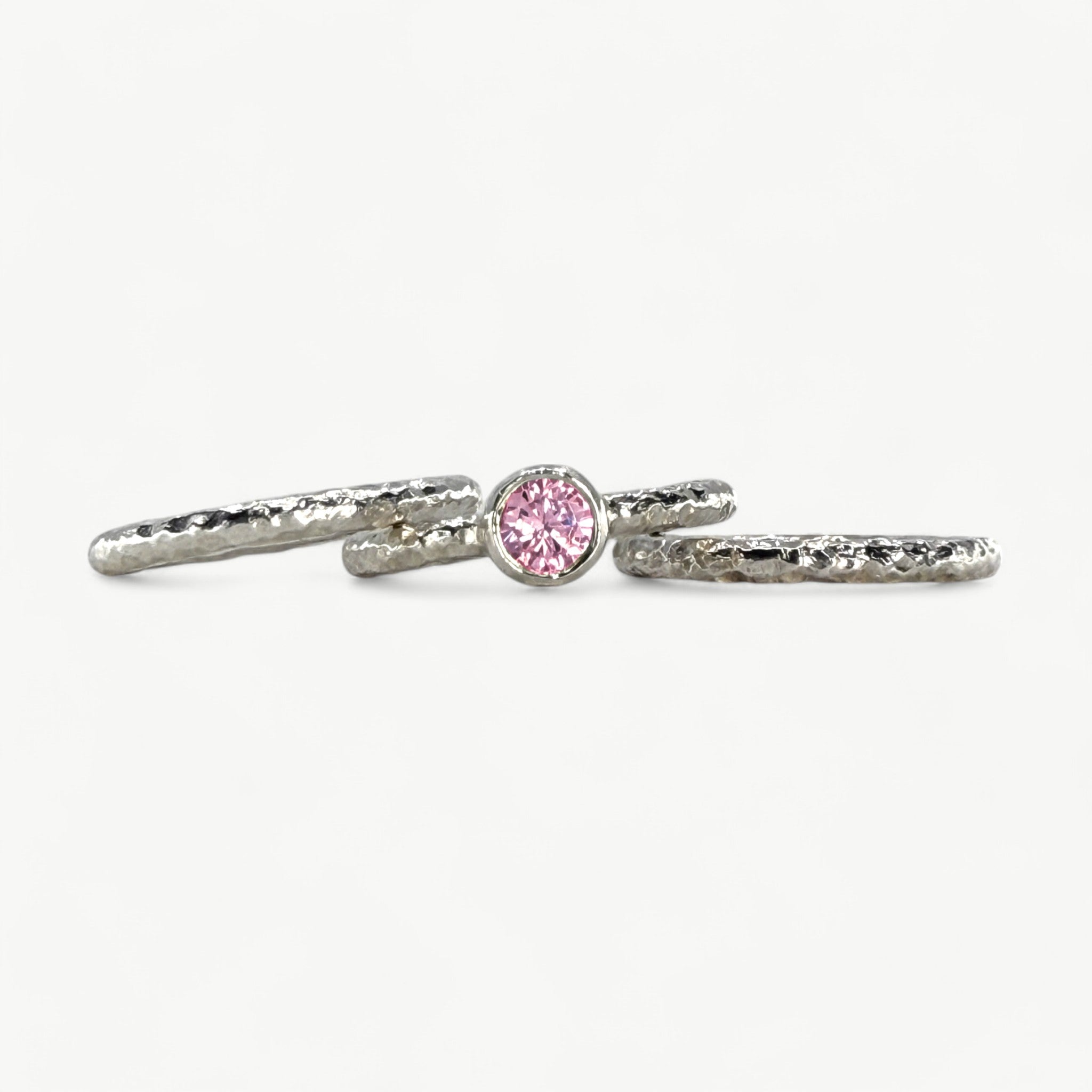 Pink CZ Stacking Rings