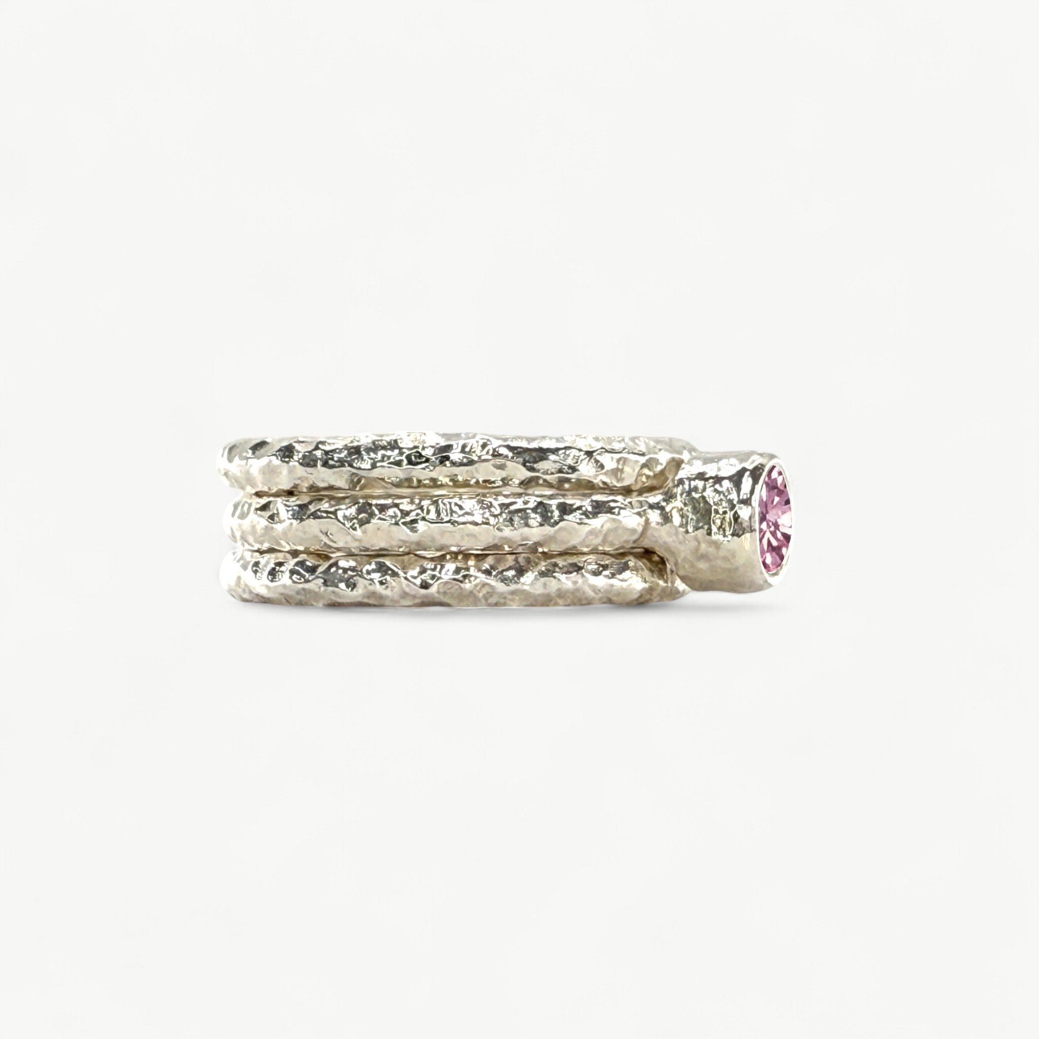 Pink CZ Stacking Rings