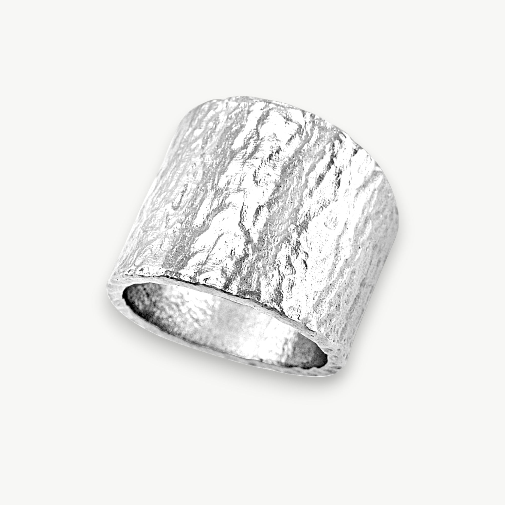 Sterling silver wide tapered ring