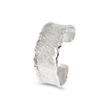 Cuff handcrafted in silver with reticulated edges. - paul magen