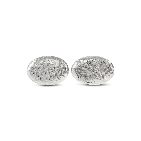 Unique cufflinks with a textural design in silver. - paul magen
