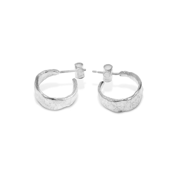 Designer hoop earrings handmade in silver. - paul magen