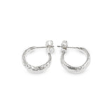 Hoop earrings handmade in silver with a textural finish. - paul magen