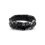 Ring in oxidised silver with a unique heavily melted organic texture. - paul magen