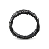 Ring in oxidised silver with a unique heavily melted organic texture. - paul magen