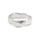 Ring in silver with a unique heavily melted organic texture. - paul magen