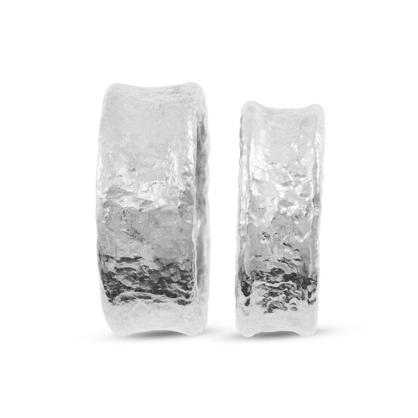 Rings handmade in silver with a rustic textural finish. - paul magen