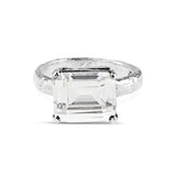 Ring handmade in silver set with white cubic zirconia. - paul magen