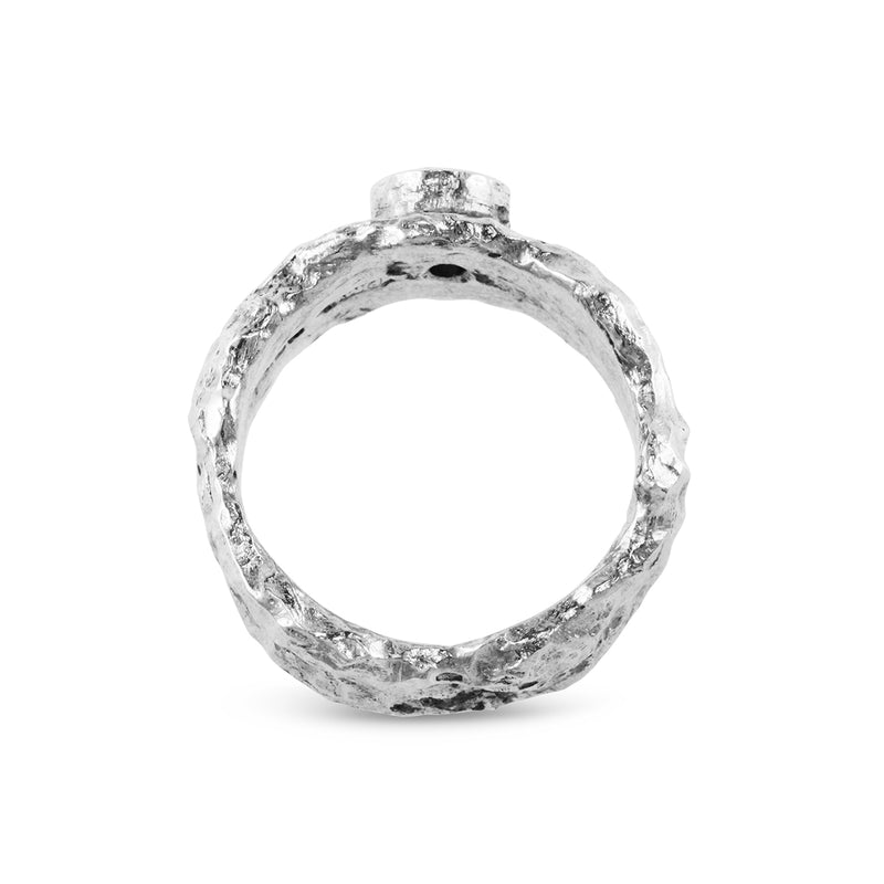 Ring handmade in silver set with citrine gemstone. - paul magen