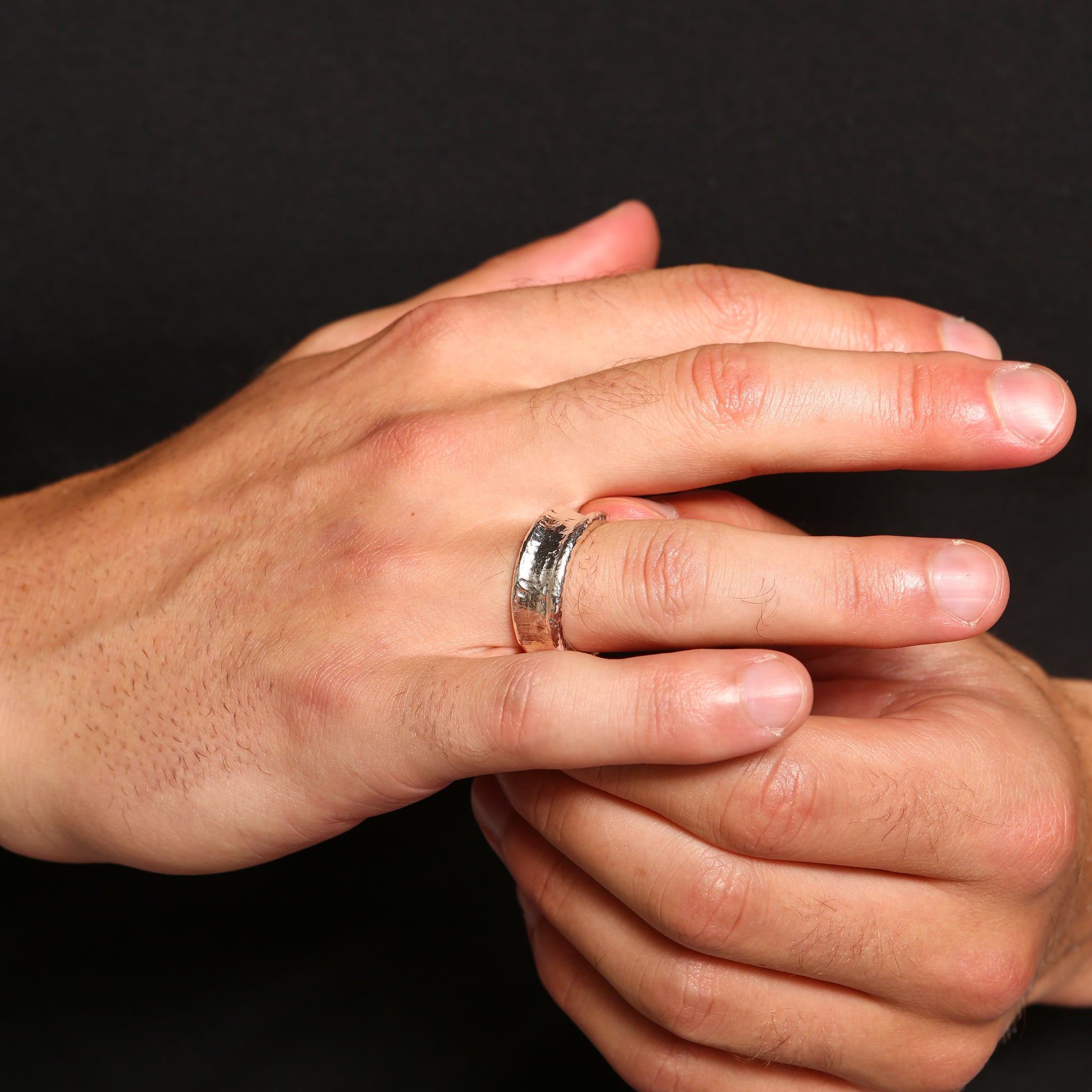 Rings handmade in silver with a rustic textural finish. - paul magen