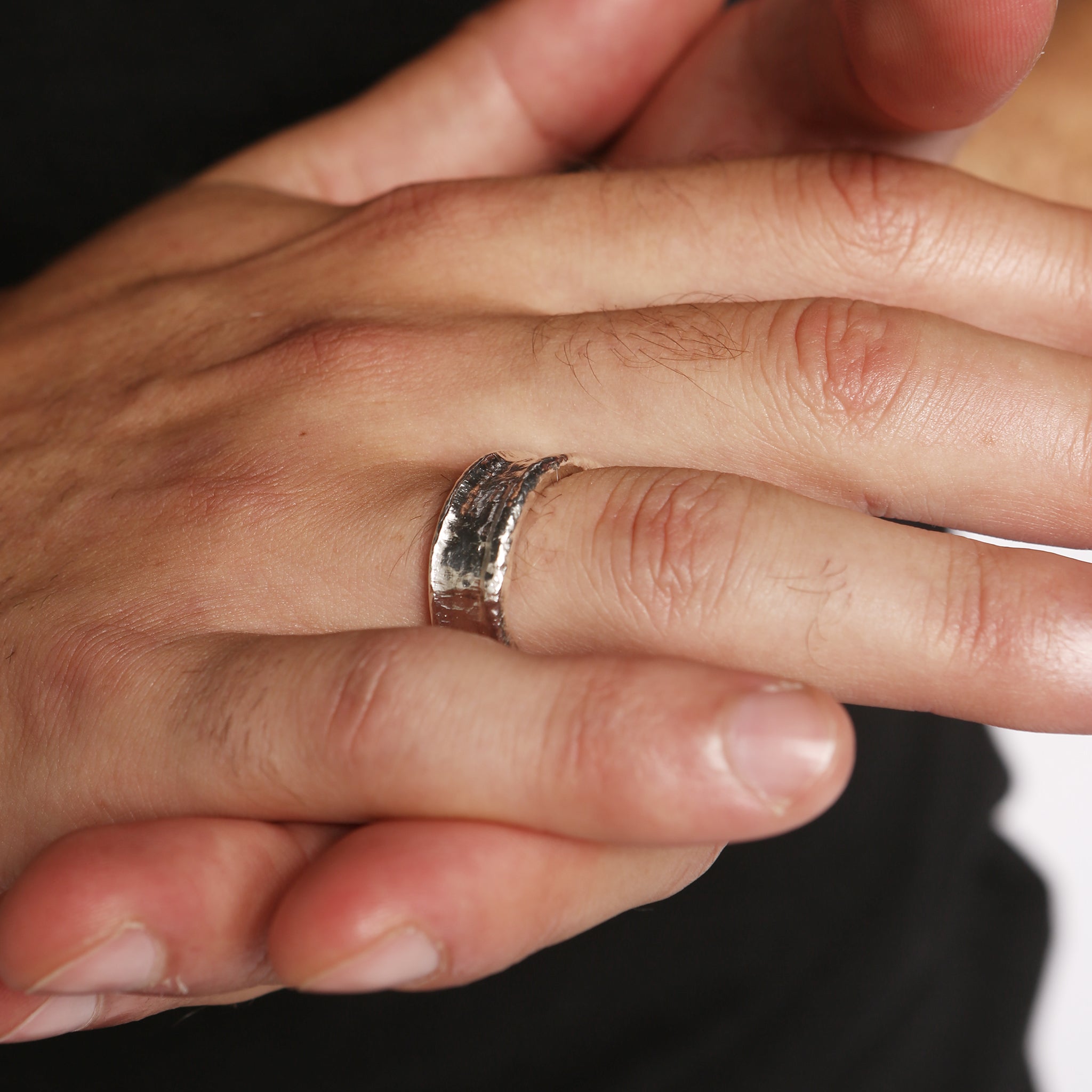 Rings handmade in silver with a rustic textural finish. - paul magen